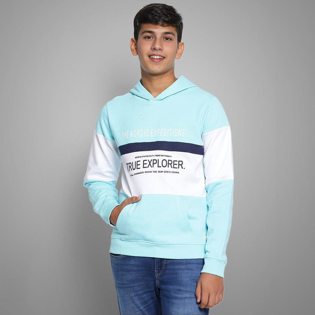 Boys Colorblocked Long Sleeves Sweatshirts Sweatshirts & Hoodies Sky Blue 7-8 Y 