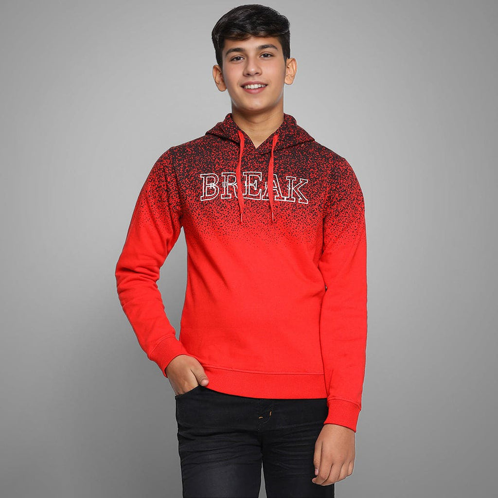 Boys Printed Hooded Long Sleeves Sweatshirts Sweatshirts & Hoodies Red 7-8 Y 