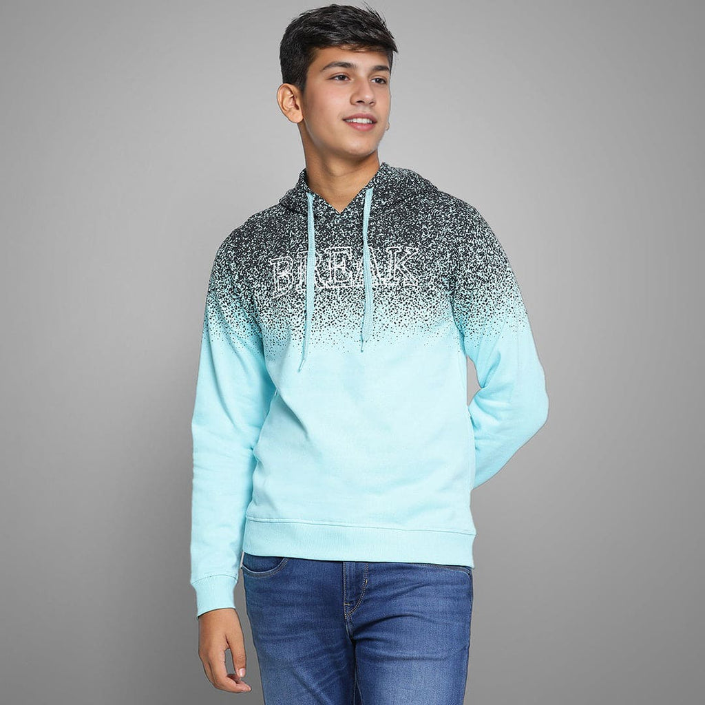 Boys Printed Hooded Long Sleeves Sweatshirts Sweatshirts & Hoodies Sky Blue 7-8 Y 