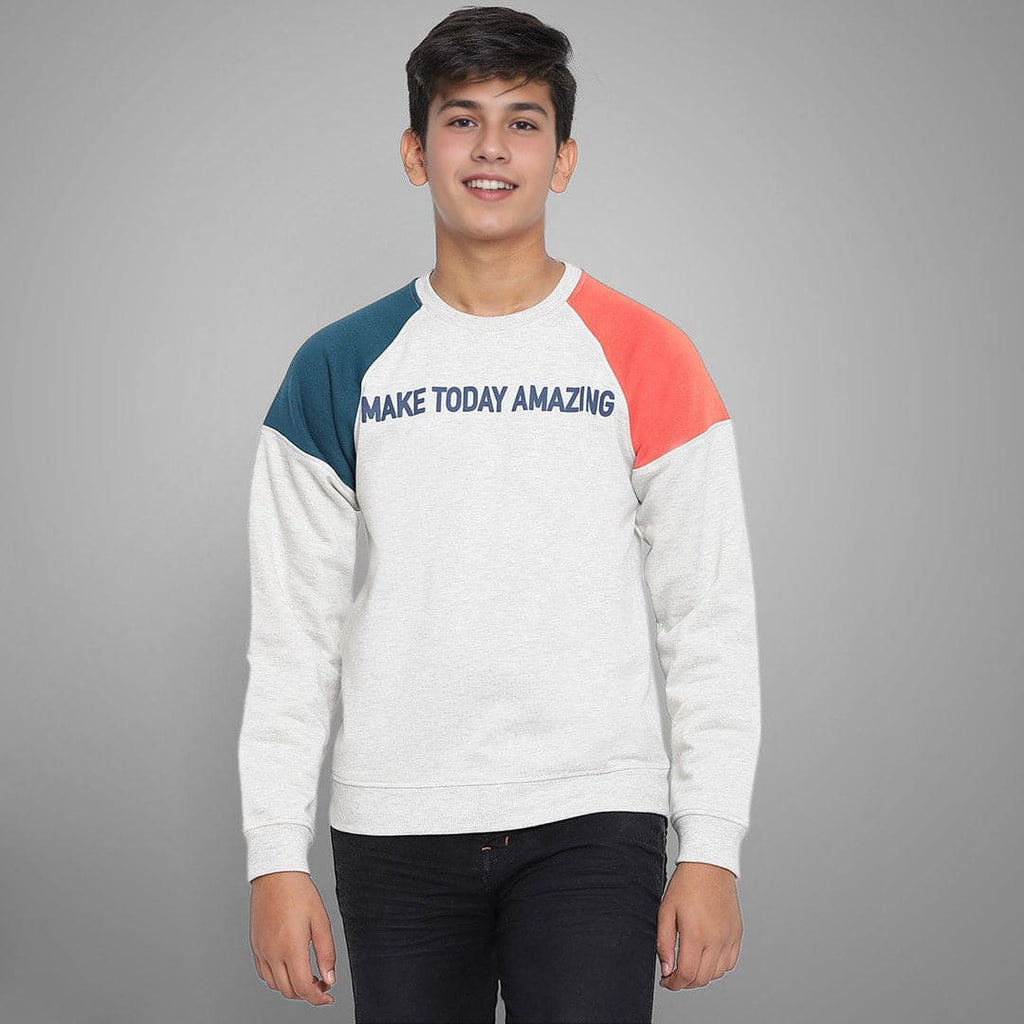 Boys Long Sleeves Typography Print Sweatshirts Sweatshirts & Hoodies Grey 7-8 Y 