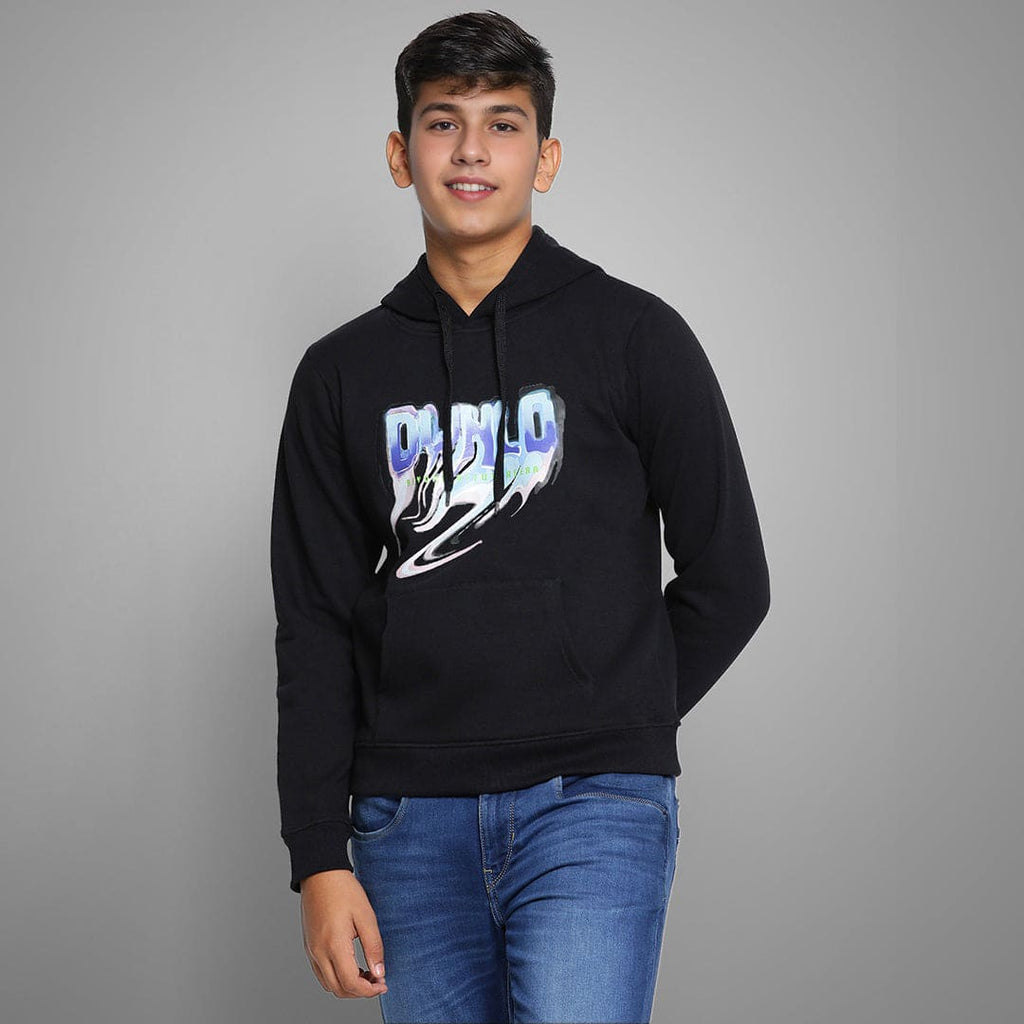 Boys Graphic Long Sleeves Hooded Sweatshirts Sweatshirts & Hoodies Black 7-8 Y 