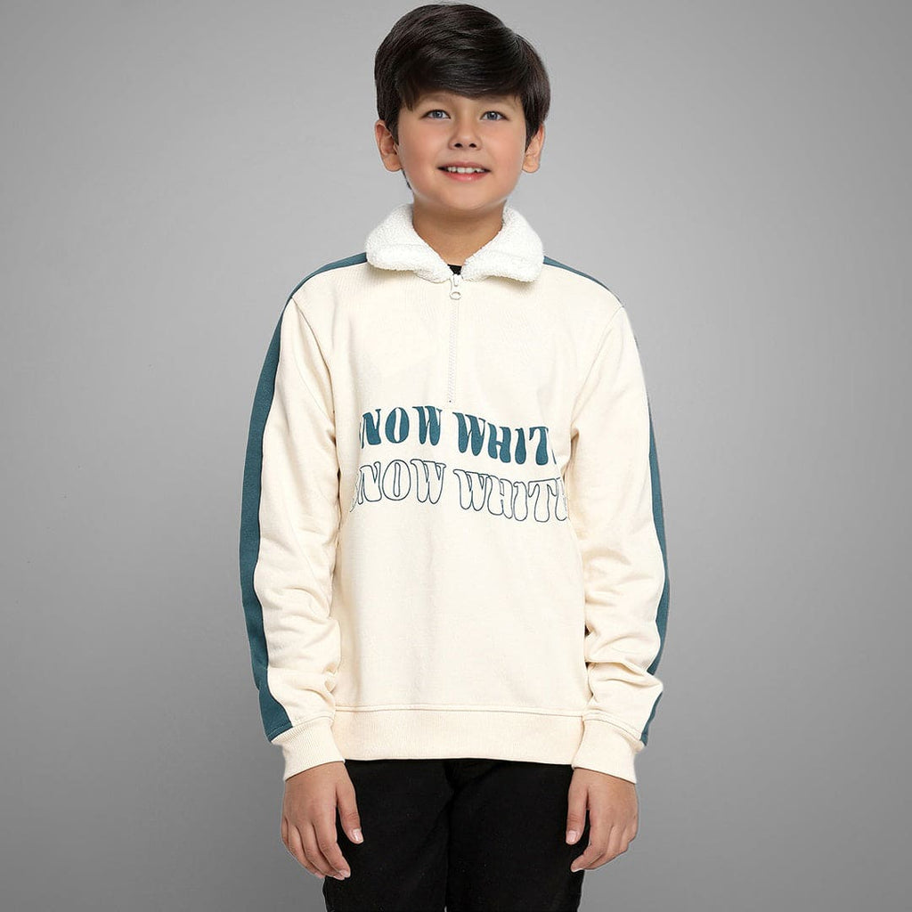 Boys Long Sleeve Polo Neck Sweatshirts Sweatshirts & Hoodies Off White 9-10 Y 