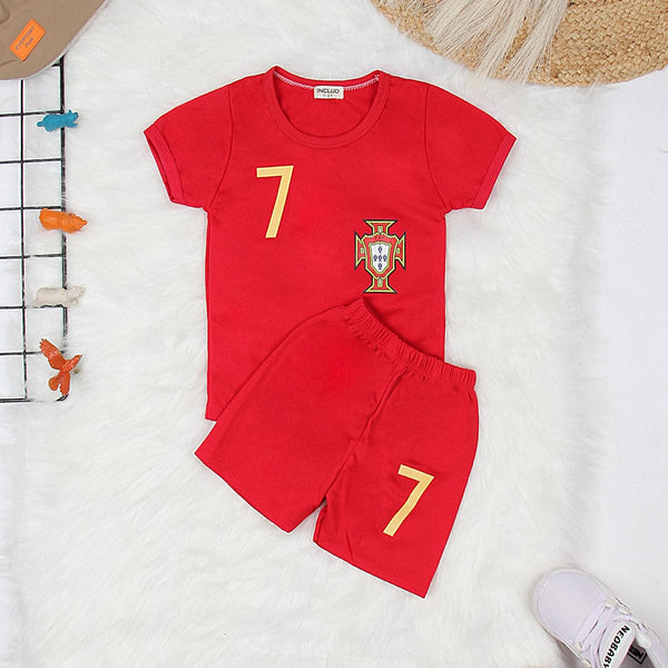 Boys Red Knitted Football Two Piece Set Sets Red 1-2 Y