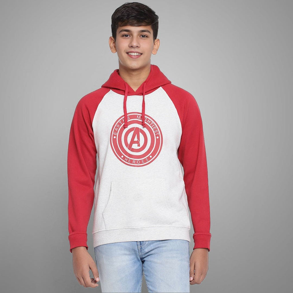 Boys Printed Full Sleeves Hooded Sweatshirt Sweatshirts & Hoodies Red 7-8 Y 