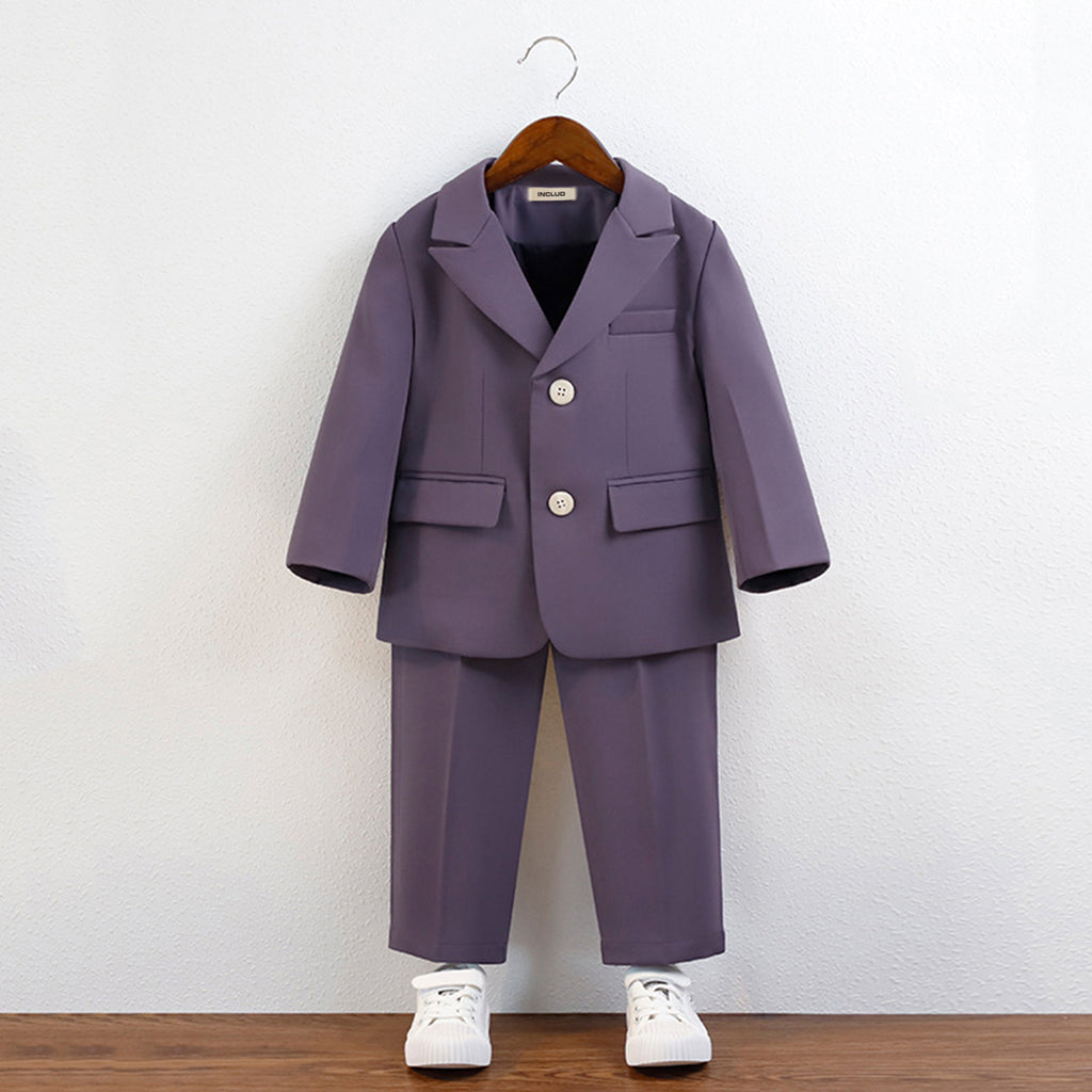 Boys Blazer & Trousers Suit Set Sets Purple 1-2 Y 