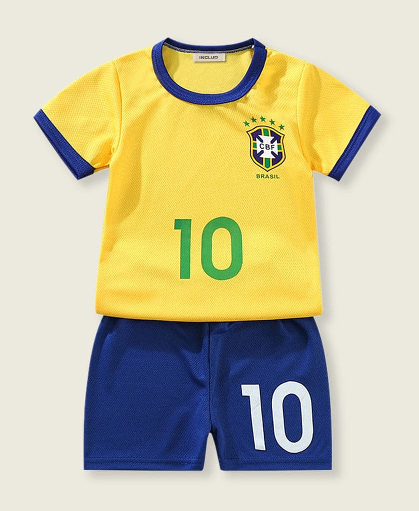 Boys Yellow Knitted Football Two Piece Set Sets Yellow 1-2 Y 