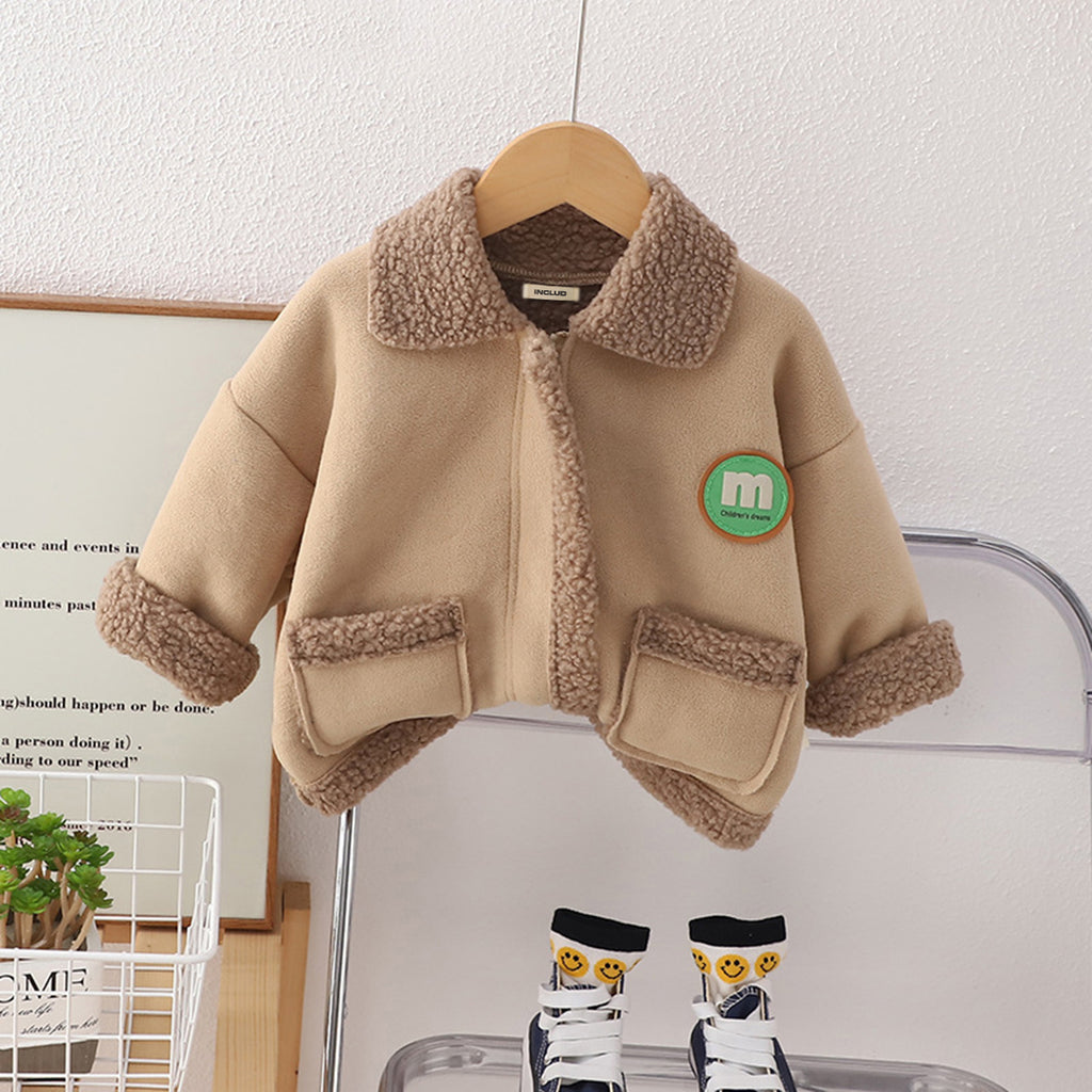 Boys Suede Jacket Coats & Jackets Khaki 1-2 Y