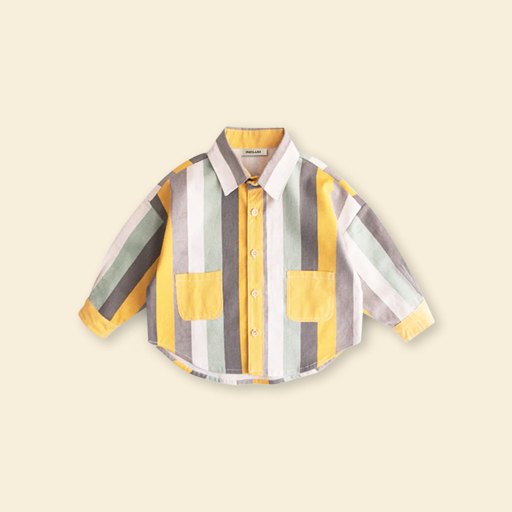 Boys Striped Full Sleeves Shirt Shirts Multicolor 1-2 Y