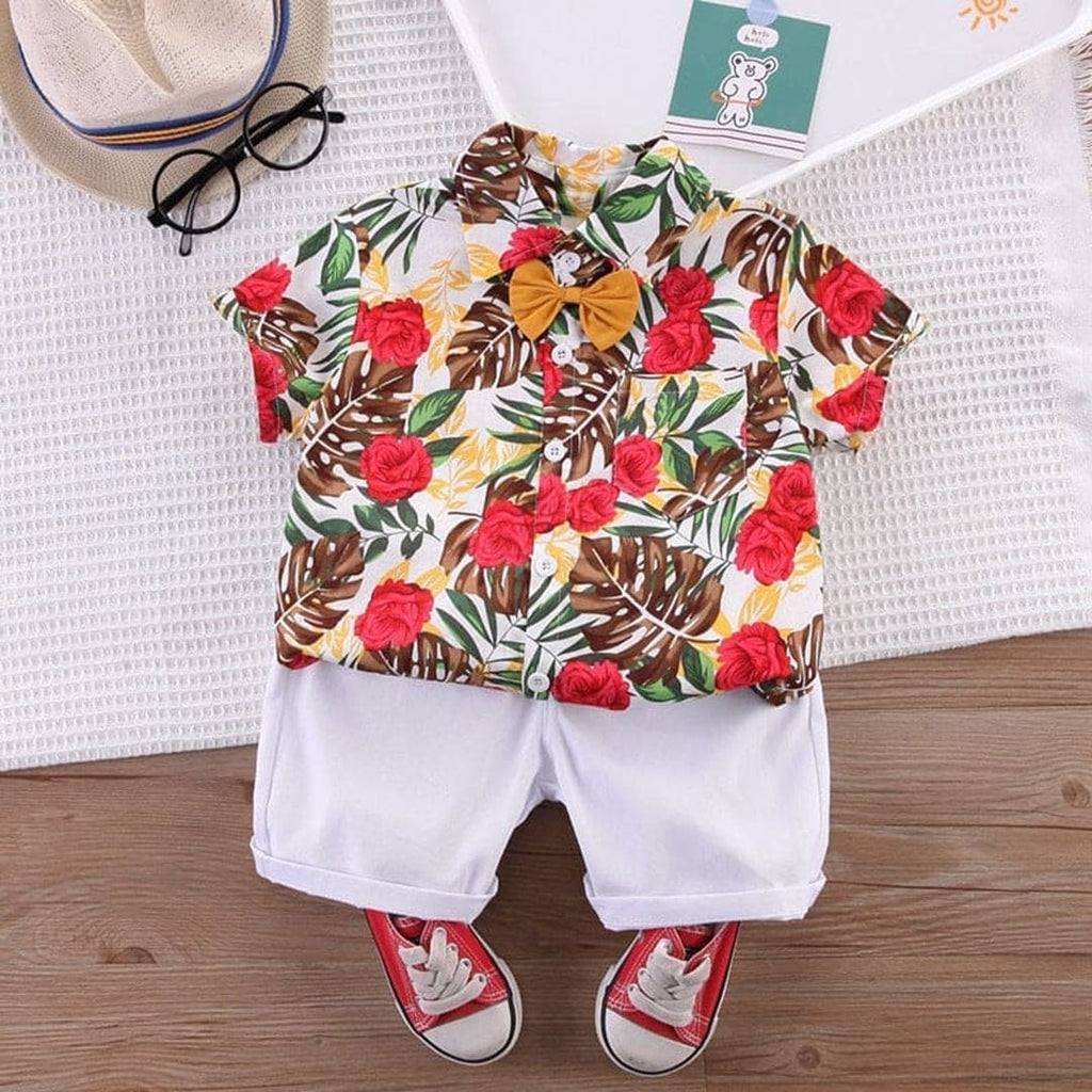 Boys Floral Printed Two Piece Set Sets Style 1 1-2 Y 
