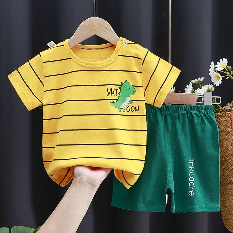 Boys Yellow Striped Knitted Two Piece Sets Sets Style 5 1-2 Y 