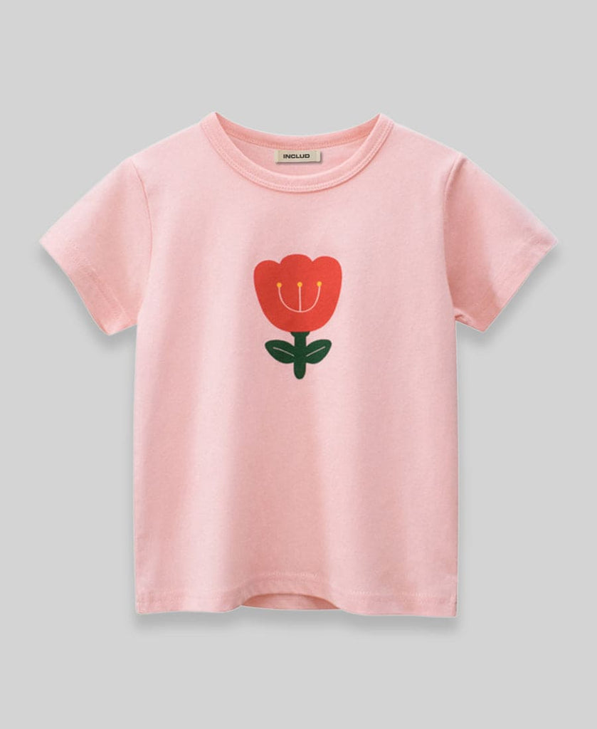 Girls Pink Graphic Print Tshirt Tshirts Pink 1-2 Y 