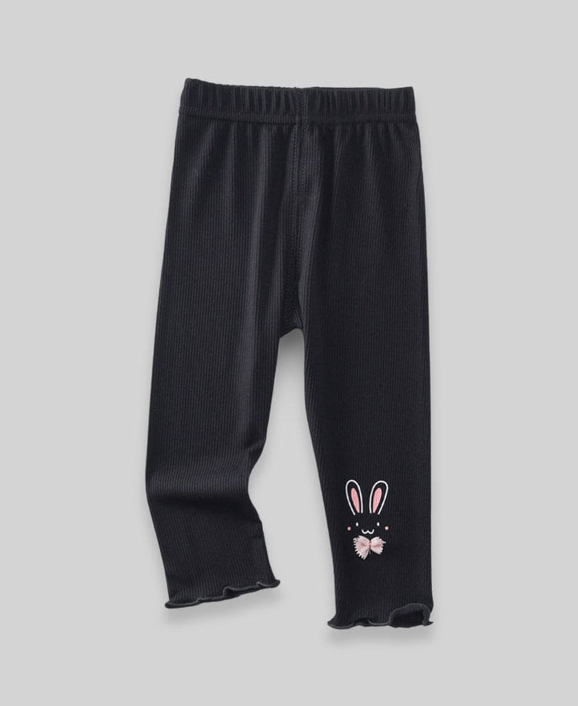 Girls Solid Colored Leggings Leggings & Tights Black 1-2 Y Cotton Blend