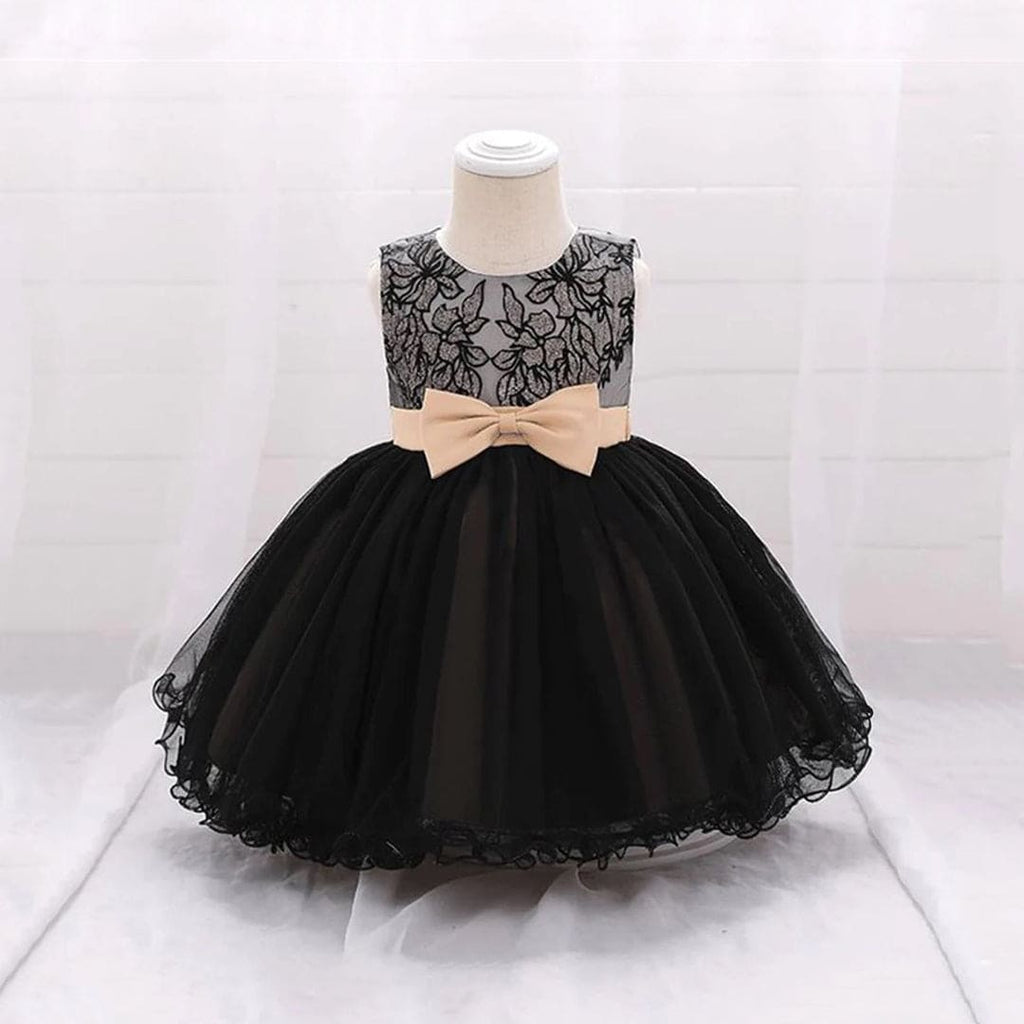 Girls Embroidered Tulle Party Dress Party Dresses Black 1-2 Y 