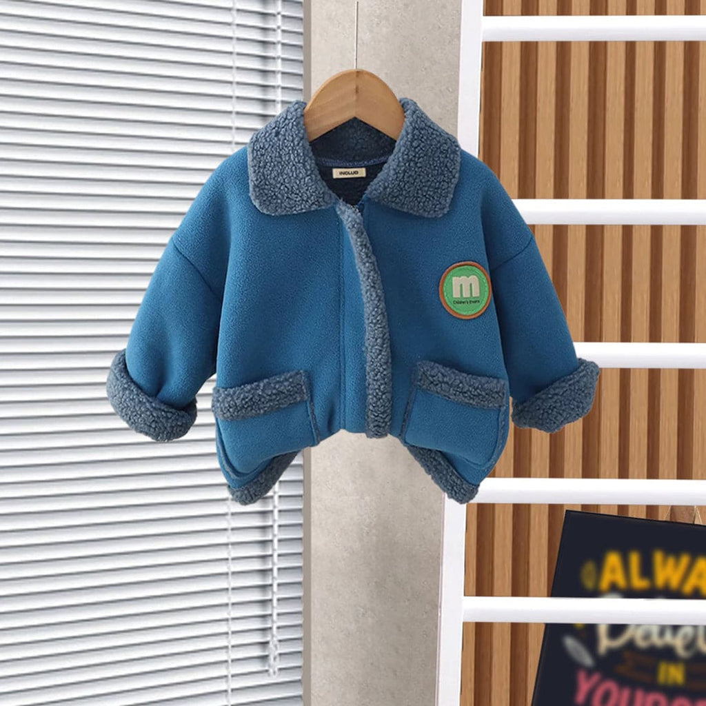 Boys Suede Jacket Coats & Jackets Blue 1-2 Y 