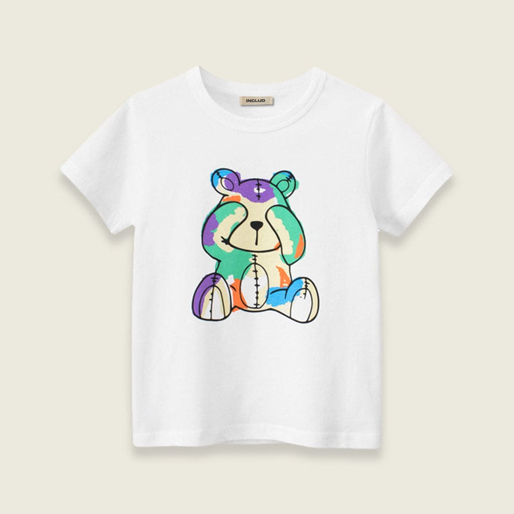 Boys Printed Short Sleeves Casual T-shirt Tshirts White 1-2 Y 