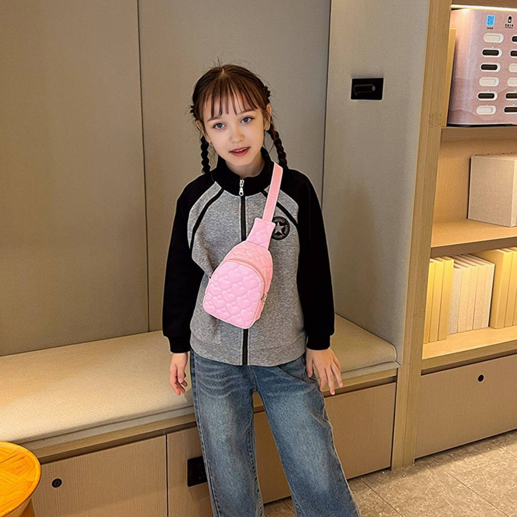 Girls Pink PU Cross Body Bag Trending Accessories Pink Onesize
