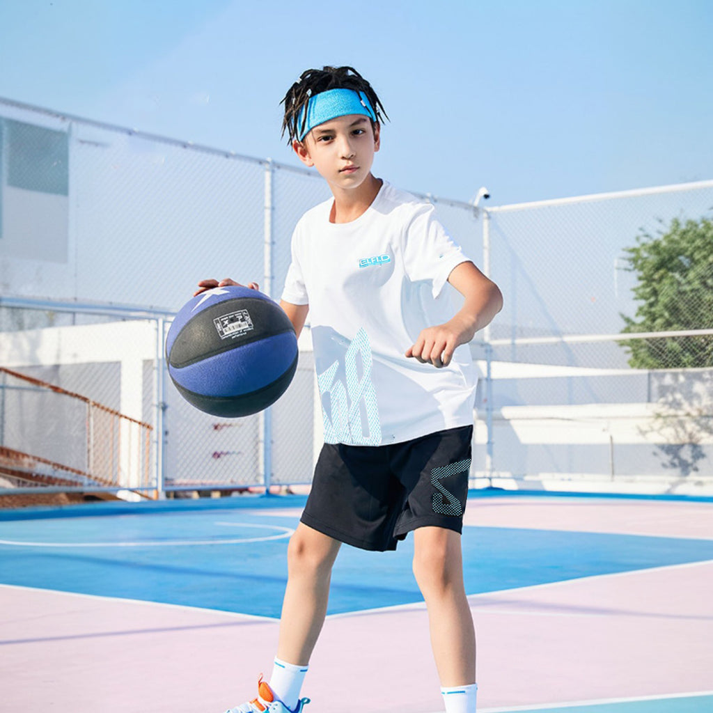 Boys White Abstract Printed Summer T-Shirt With Shorts Set 2 pc. Sets White 5-6 Y