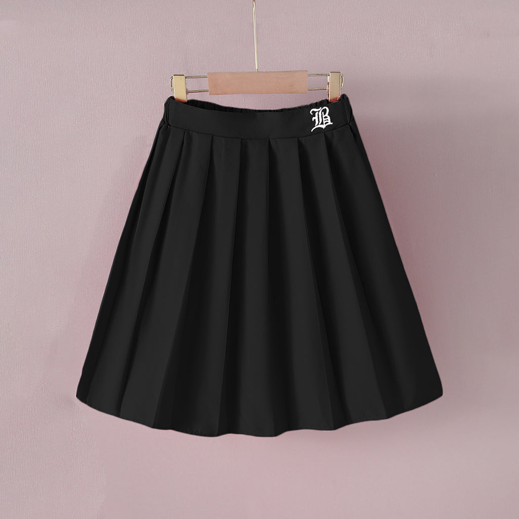 Girls Black Pleated Flared Skirt Skirts Black 8-9 Y