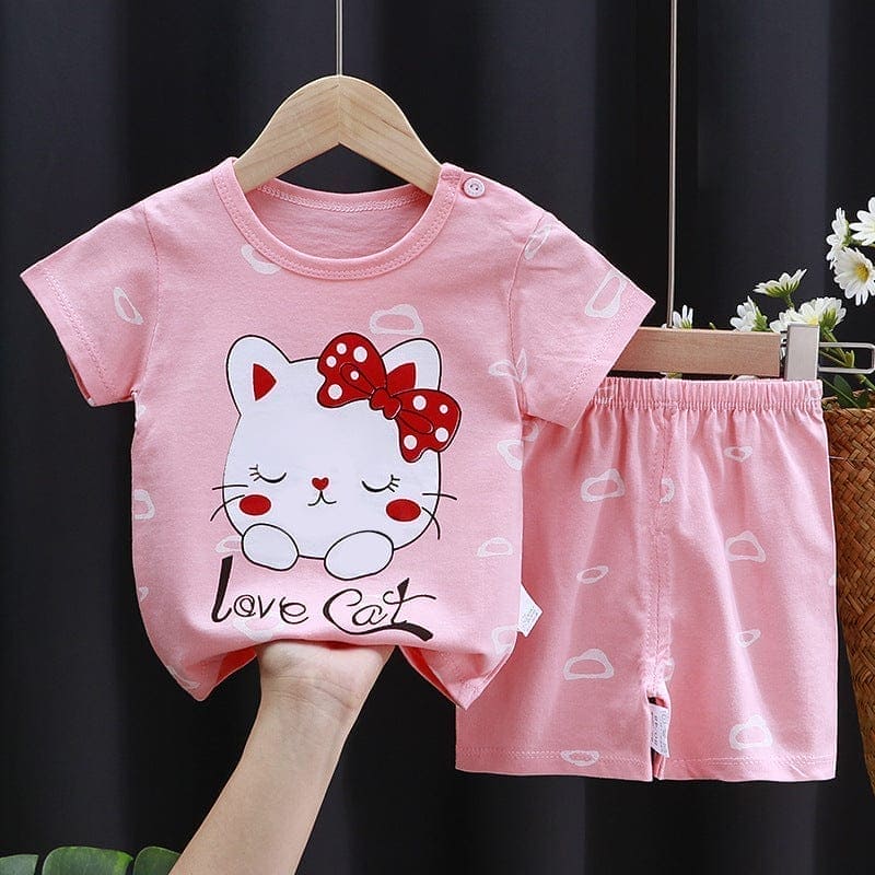 Boys Knitted Pink Printed 2 Piece Sets Sets Style 14 1-2 Y