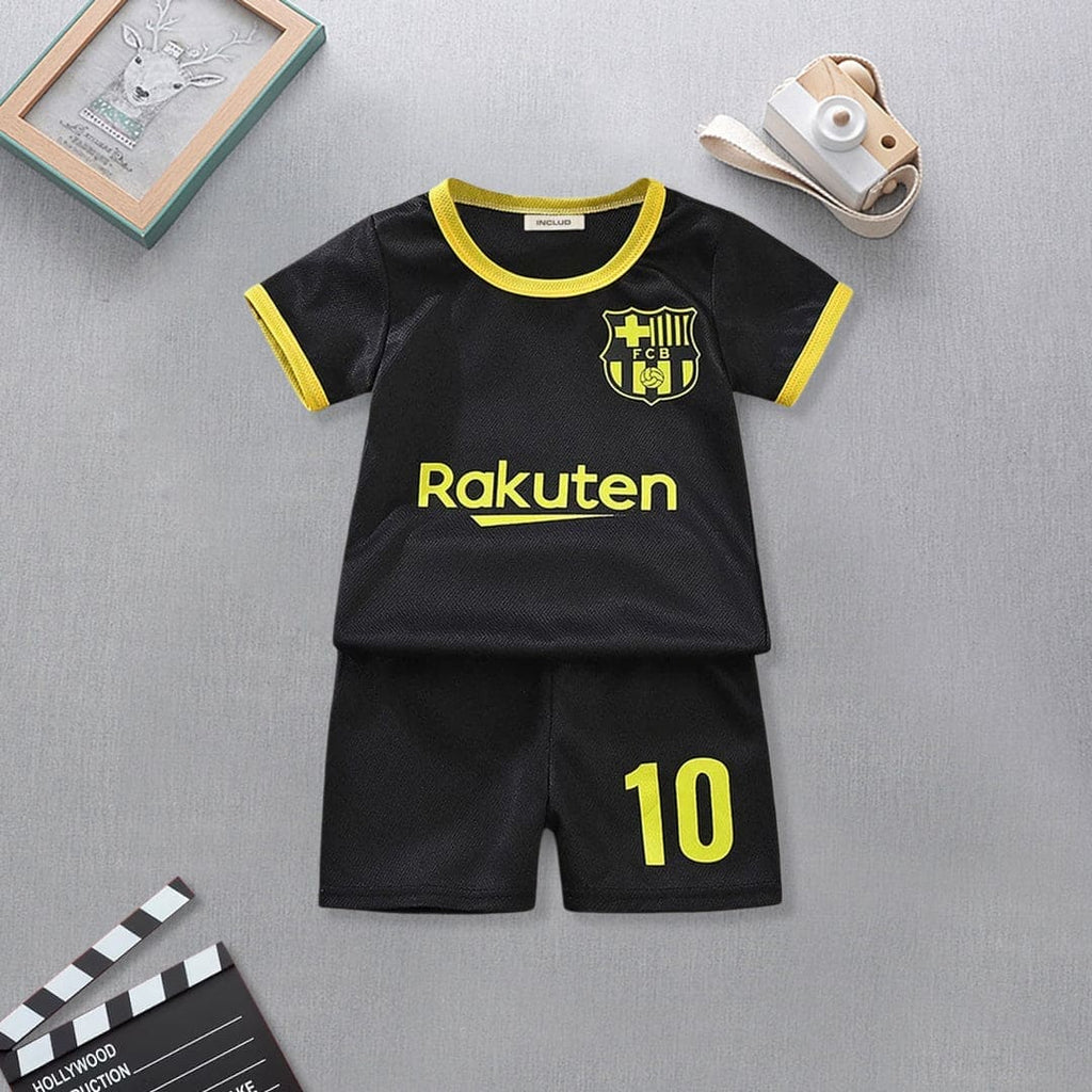 Boys Black Knitted Football Two Piece Set Sets Black 1-2 Y 
