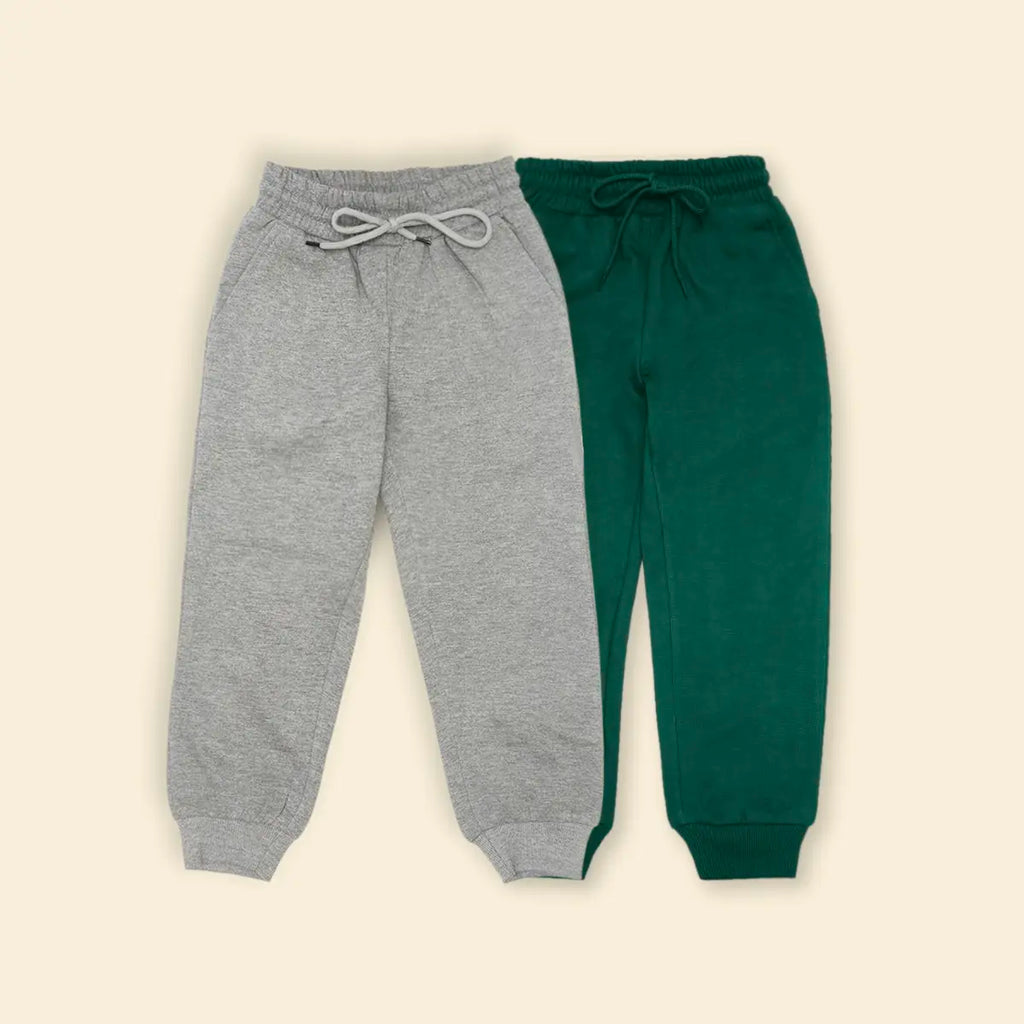 Boys Multicolor Joggers With Elasticated Drawstring Waistband Pack of 2 Trackpants & Joggers Multicolor 1-2 Y