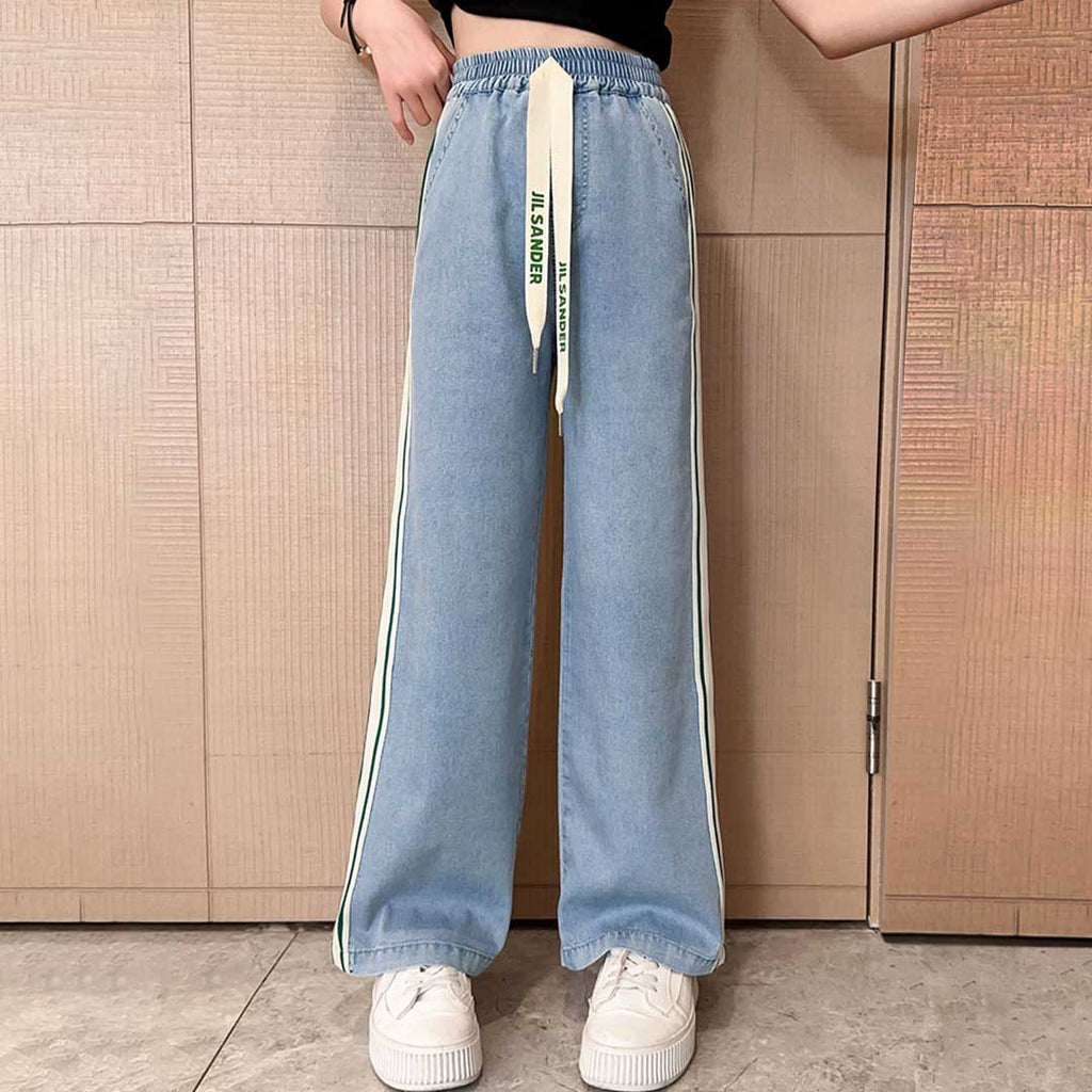 Girls Elasticated Straight Fit Trouser Joggers Blue 6-7 Y 