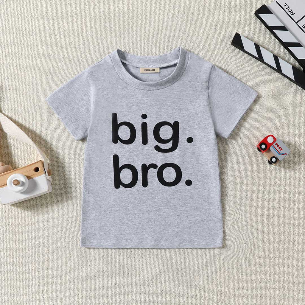 Boys Short Sleeve Alphabet Printed T-Shirt Tshirts Gray 2-3 Y 