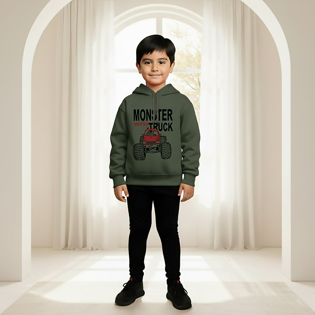 Boys Green Monster Graphics Hoodies Sweatshirt Sweatshirts & Hoodies Green 1-2 Y