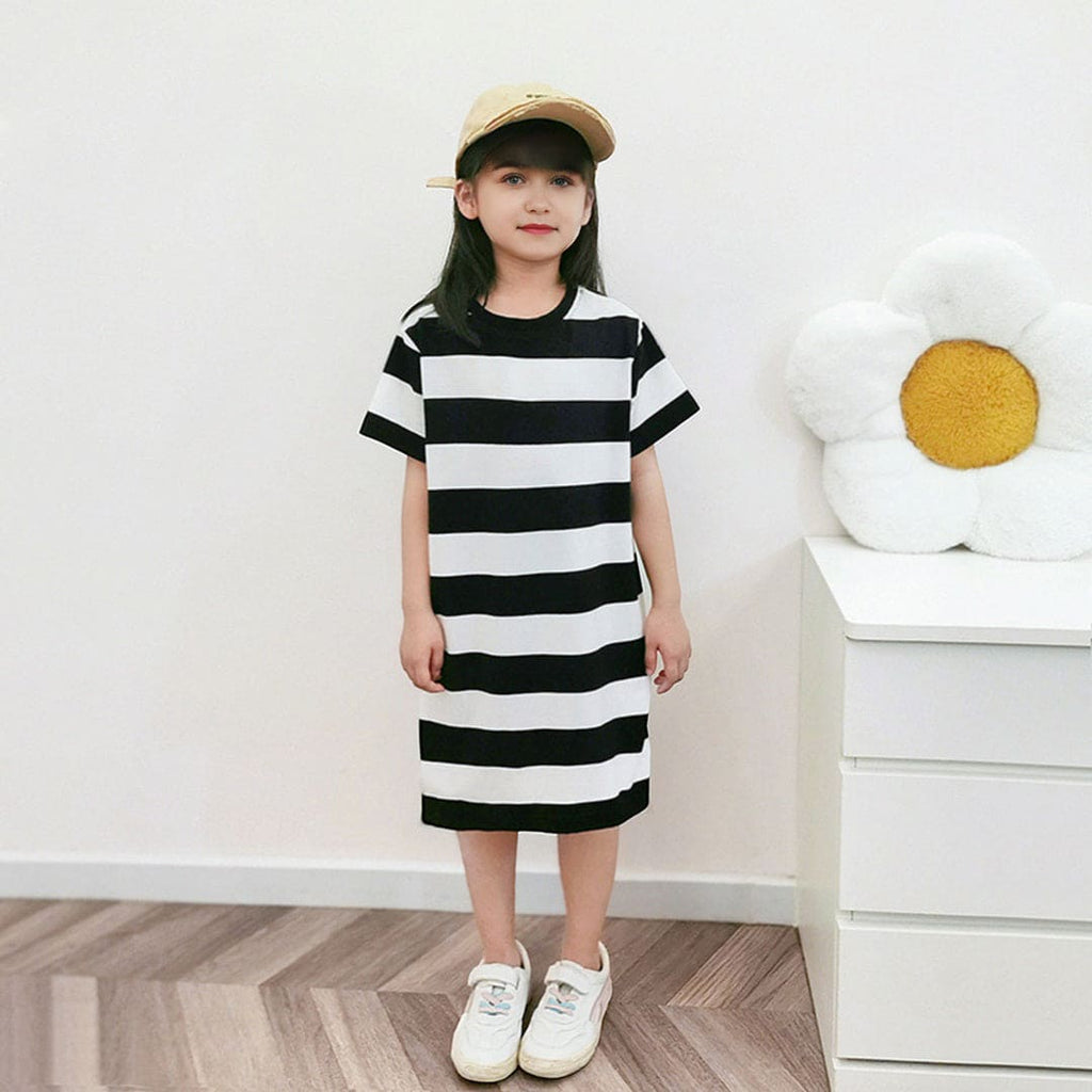 Girls Striped T-shirt Dress Casual Dresses