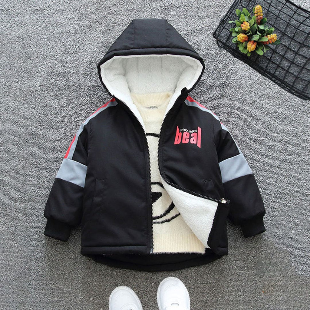 Boys Pink Printed Full Sleeves Hooded Jacket Coats & Jackets Pink 1-2 Y 
