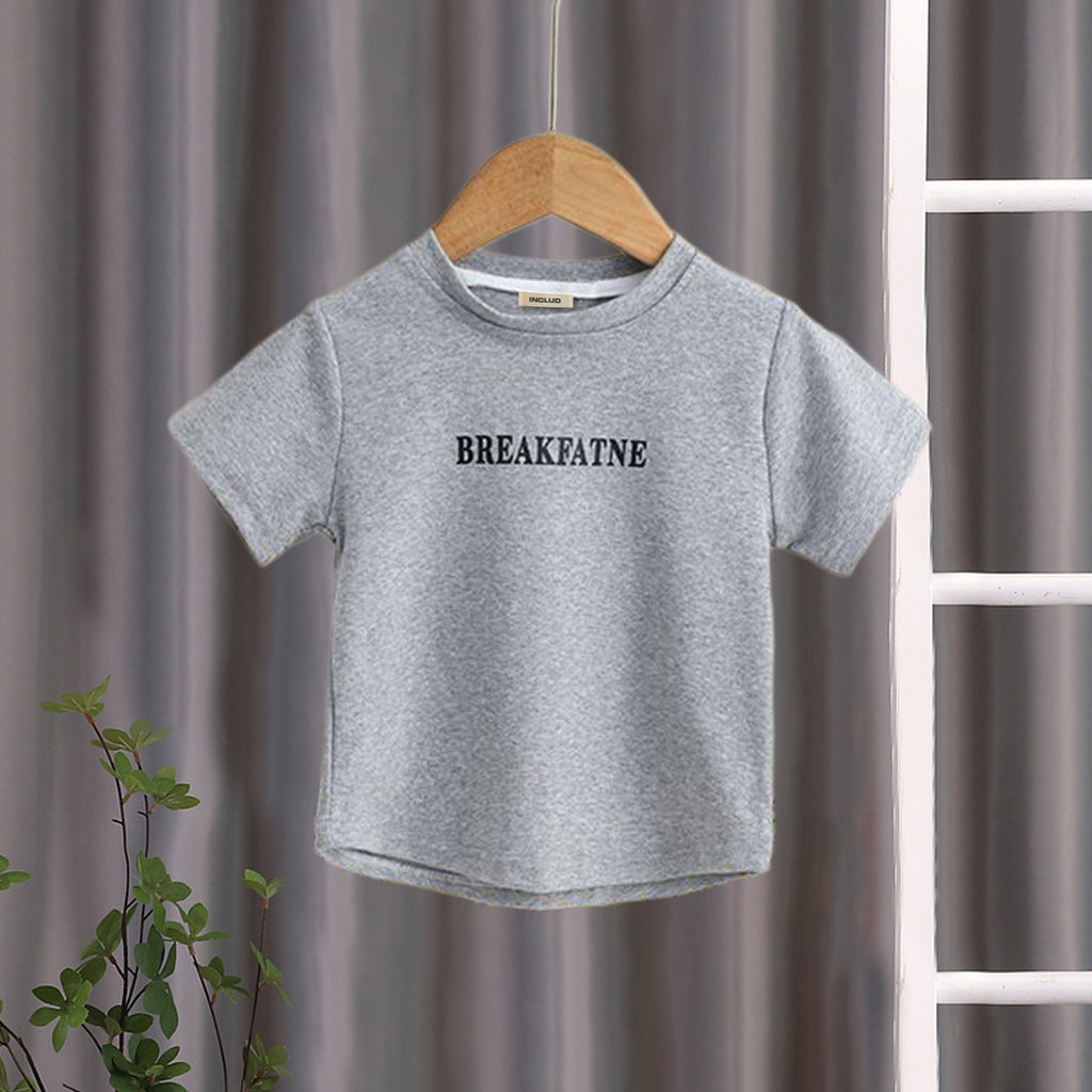Girls Grey Printed T-shirt Tshirts Grey 3-4 Y 