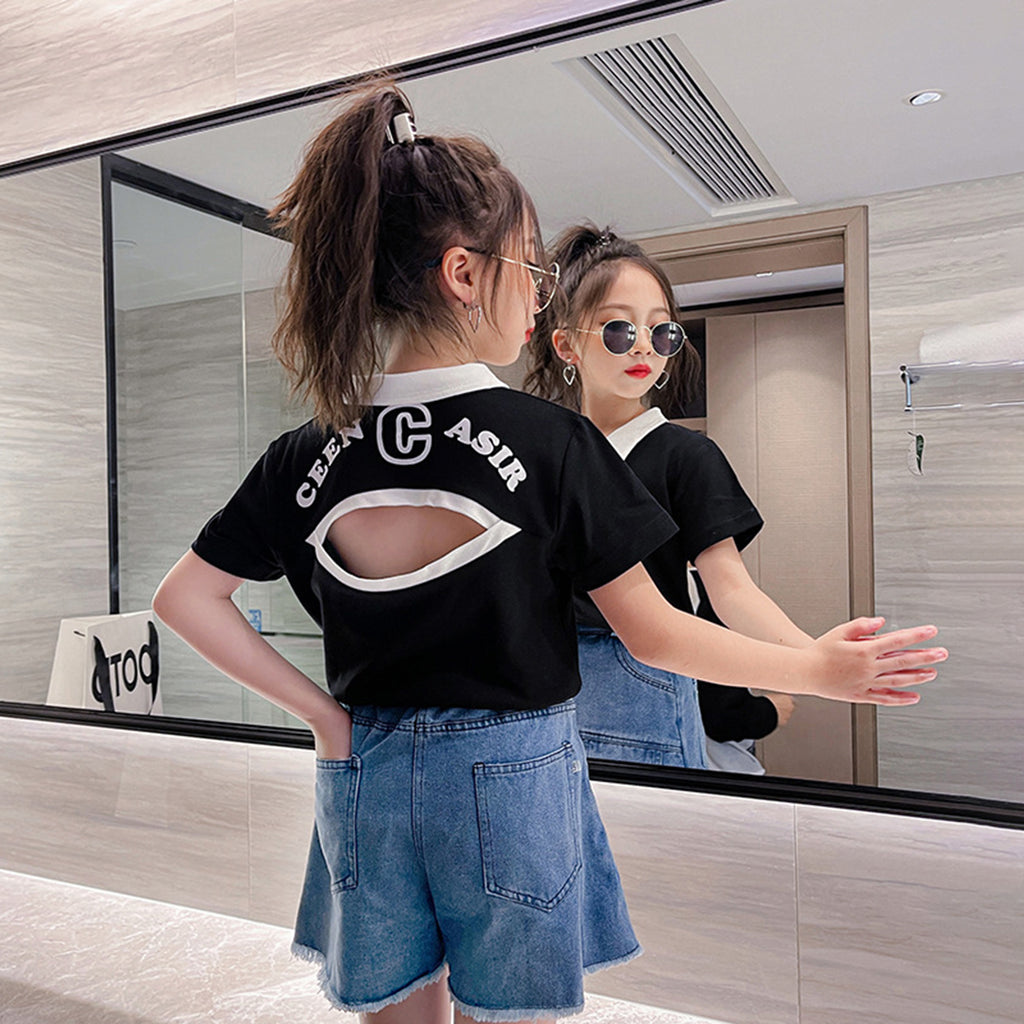 Girls Polo T-shirt with Denim Skirt Set – INCLUD