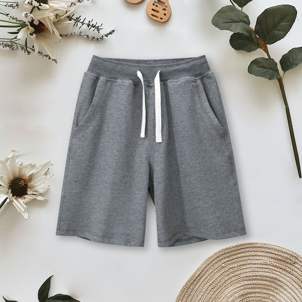 Boys Dark Grey Elasticated Knitted Short Shorts Dark Grey 7-8 Y 