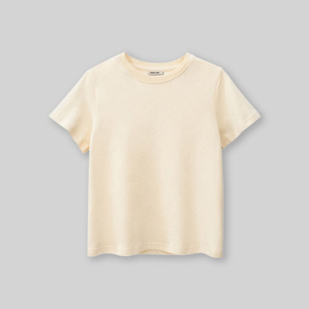 Boys Beige Solid Short Sleeves T-Shirt Tshirts Beige 7-8 Y 