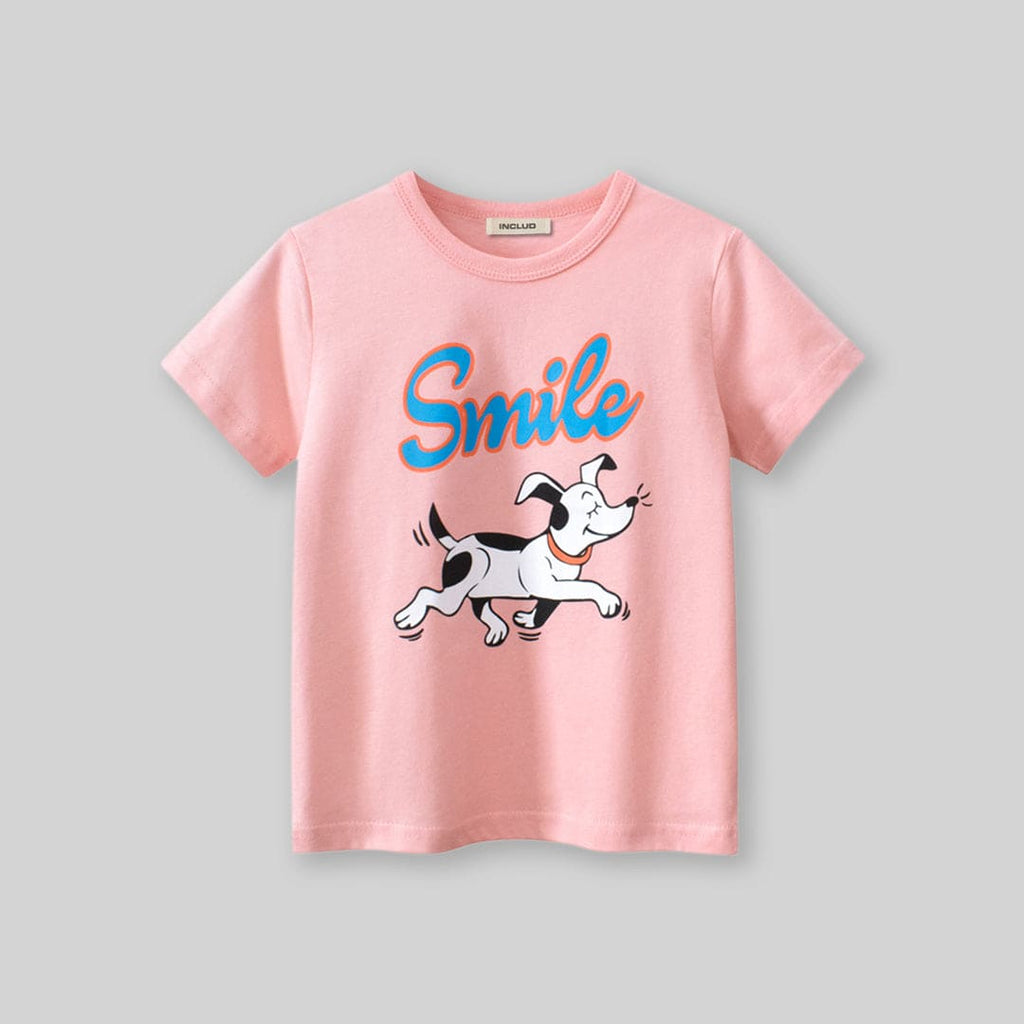 Girls Pink Graphic Print T-Shirt Tshirts Pink 1-2 Y 