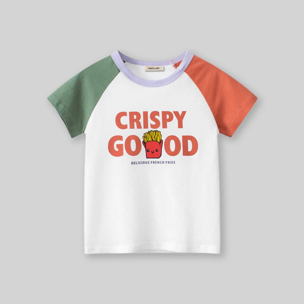 Boys Beige Graphic Print Raglan Sleeves T-Shirt Tshirts Beige 1-2 Y 