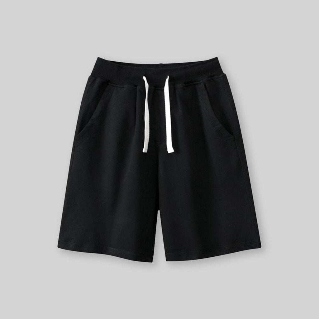 Boys Black Elasticated Knitted Short Shorts Black 7-8 Y 