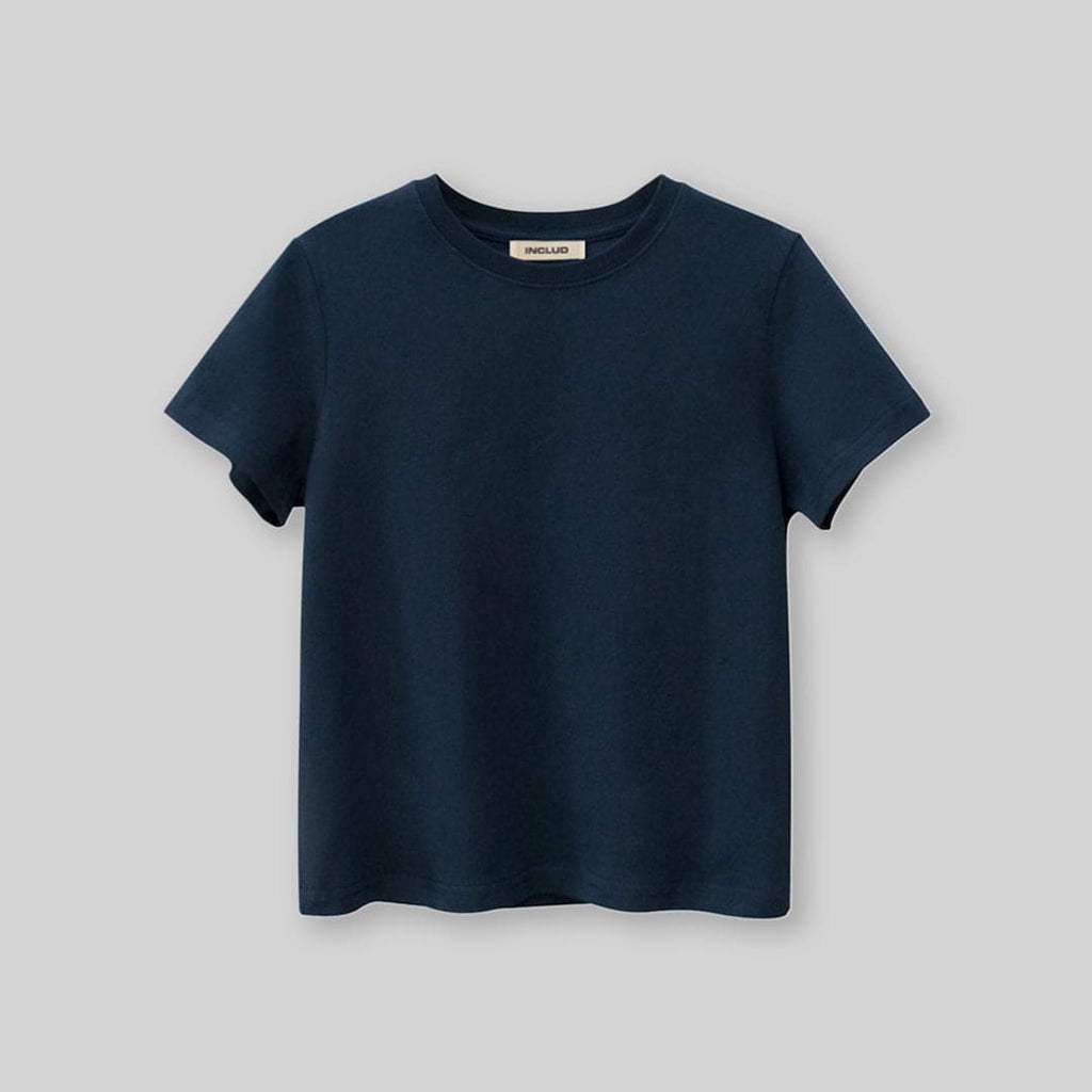 Boys Navy Blue Solid Short Sleeves T-Shirt Tshirts Navy Blue 7-8 Y 