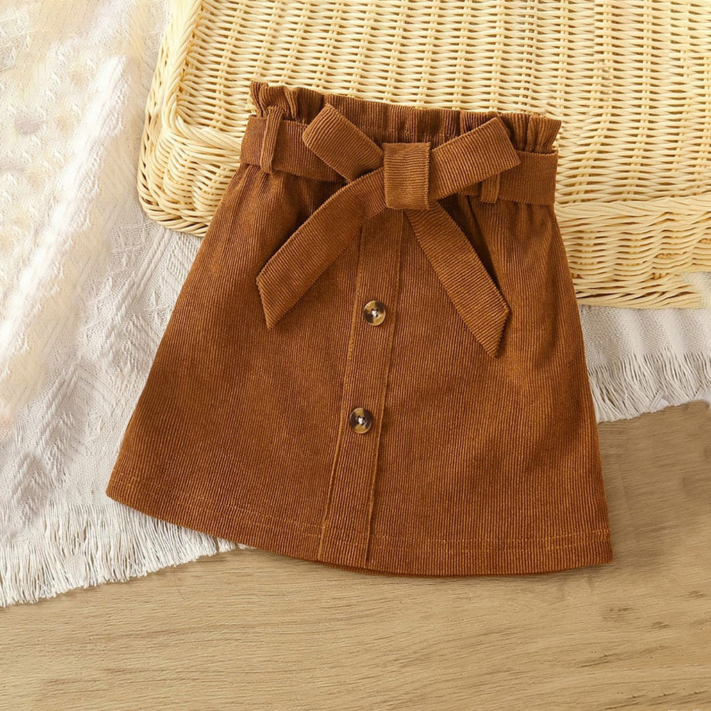 Girls Brown Corduroy A-line Skirt Skirts Brown 1-2 Y 