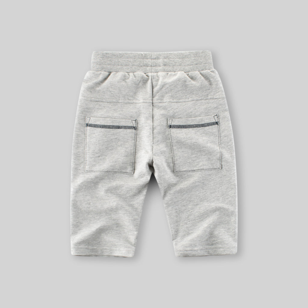 Boys Grey Shark Embroidered Elasticated Shorts Shorts Gray 1-2 Y 