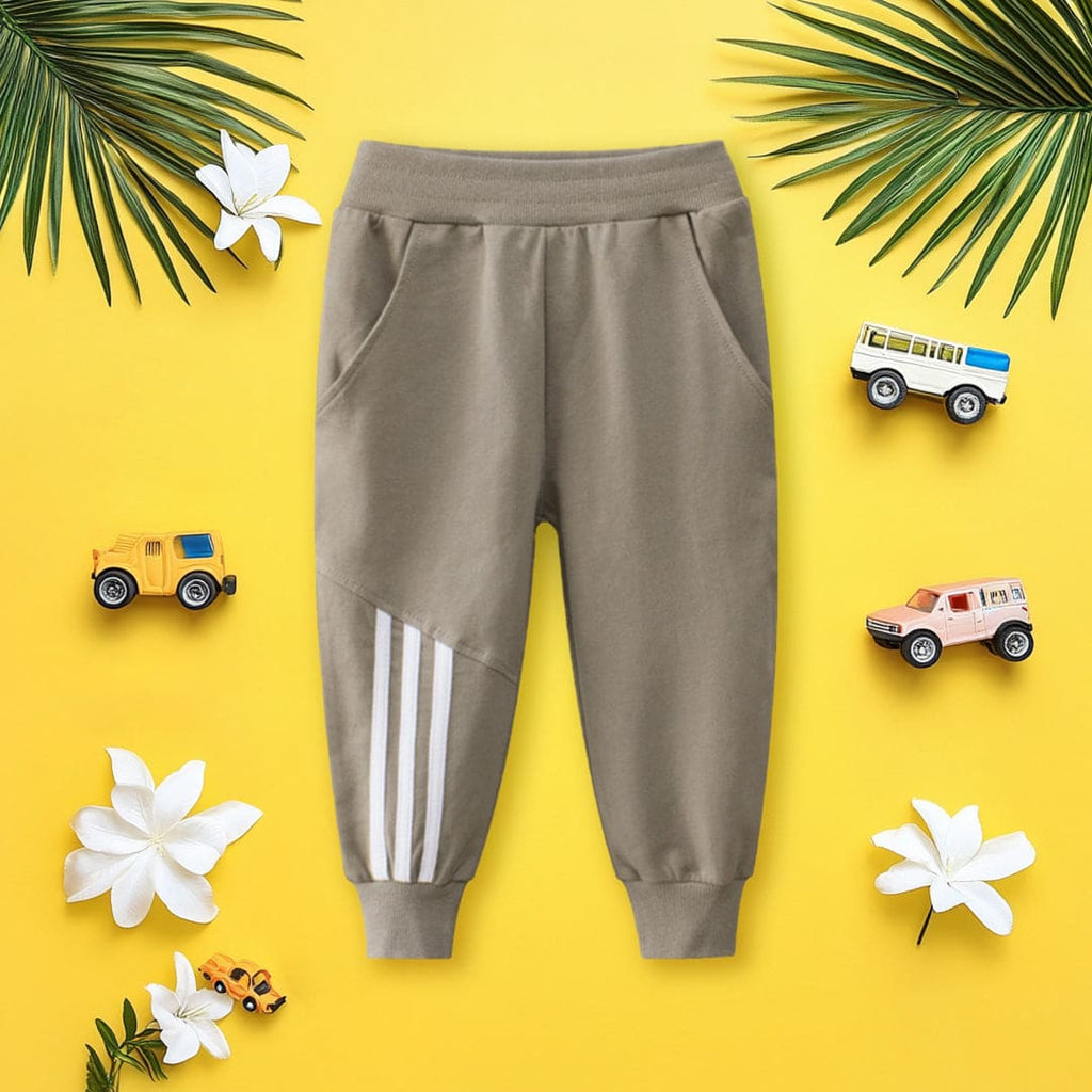 Boys Khaki Elasticated Rib Trouser Trackpants & Joggers Khaki 1-2 Y 
