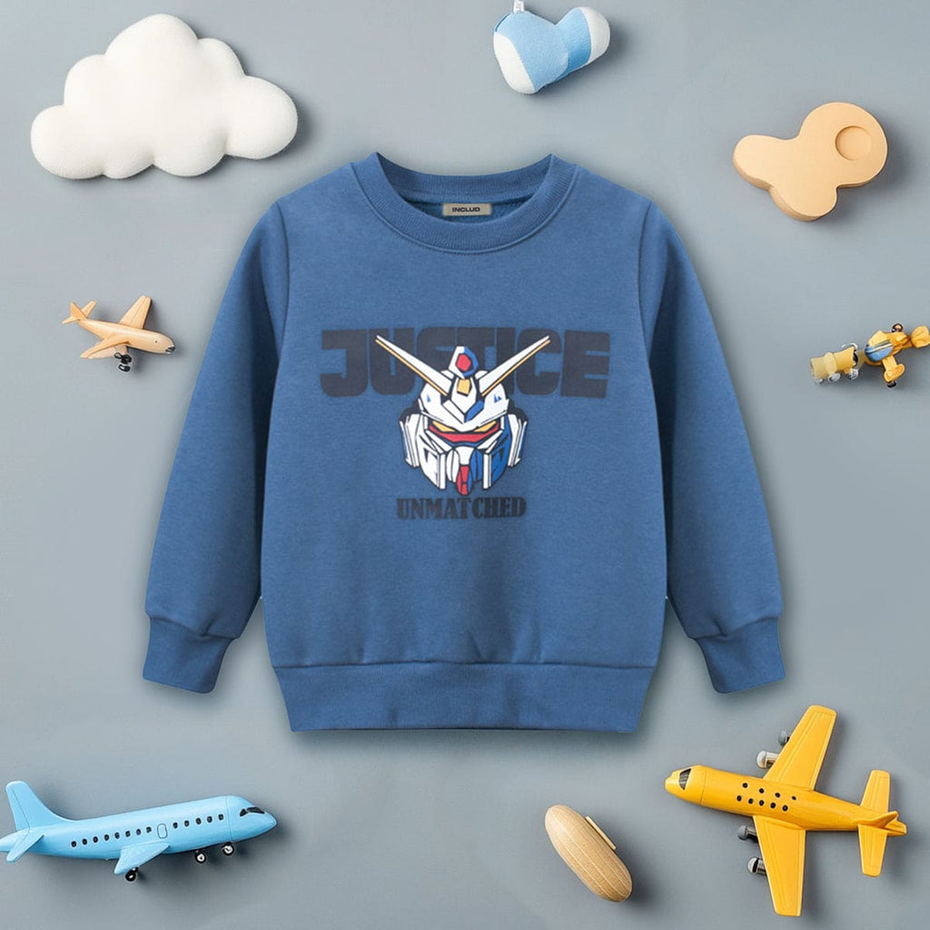Boys Blue Graphic Print Long Sleeves Sweatshirt Sweatshirts & Hoodies Blue 1-2 Y 
