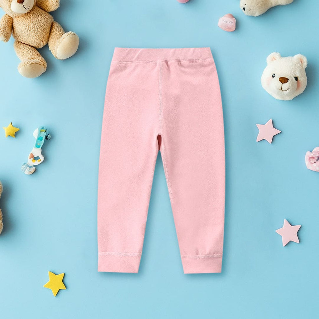 Girls Pink Elasticated Waist Warm Pants Pants Pink 1-2 Y 