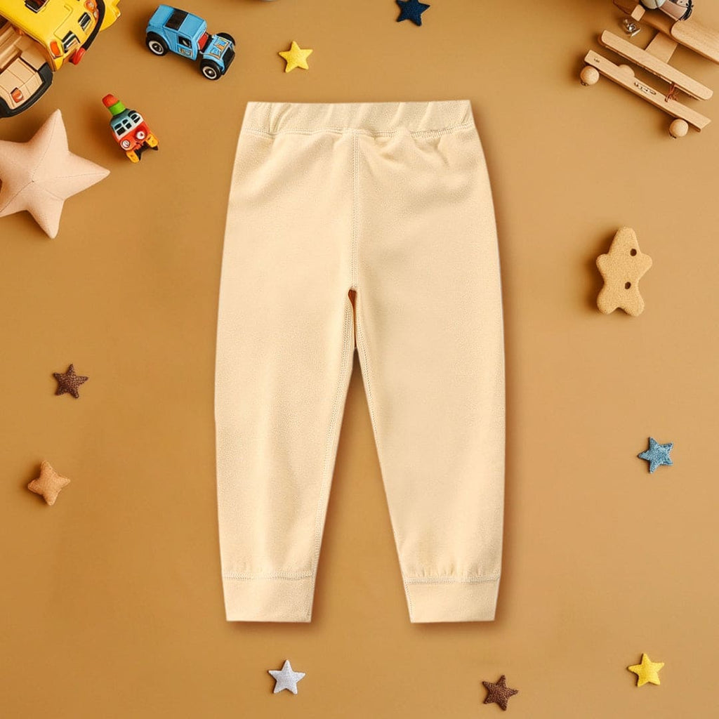 Girls Yellow Elasticated Waist Warm Pants Pants Yellow 1-2 Y 