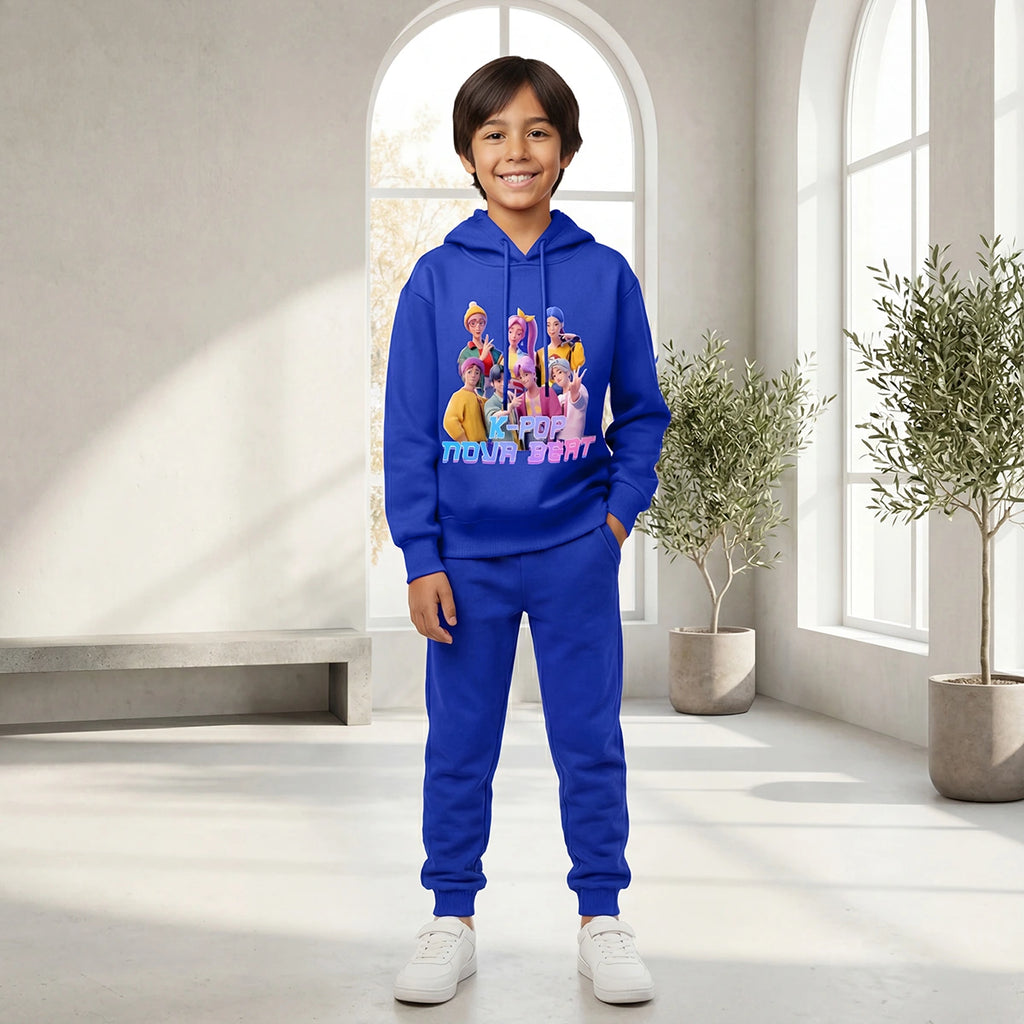 Boys' graphic hoodie and joggers set for winter