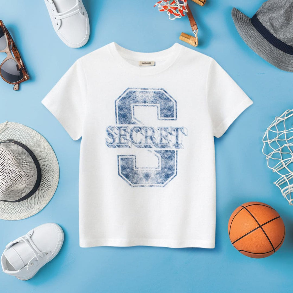 Boys Printed Short Sleeves T-shirt Tshirts White 7-8 Y 