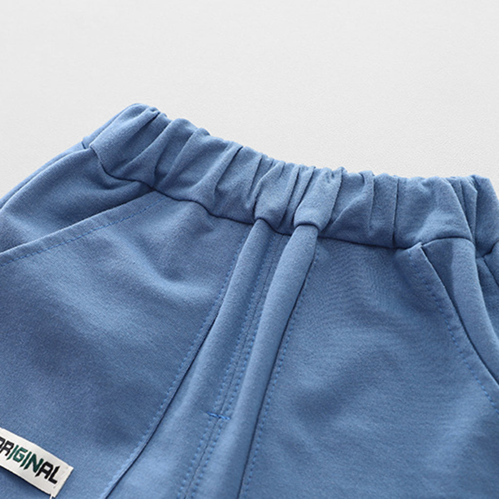 Boys Short Sleeve Striped T-Shirt With Shorts 2 pc. Sets Brown 1-2 Y 