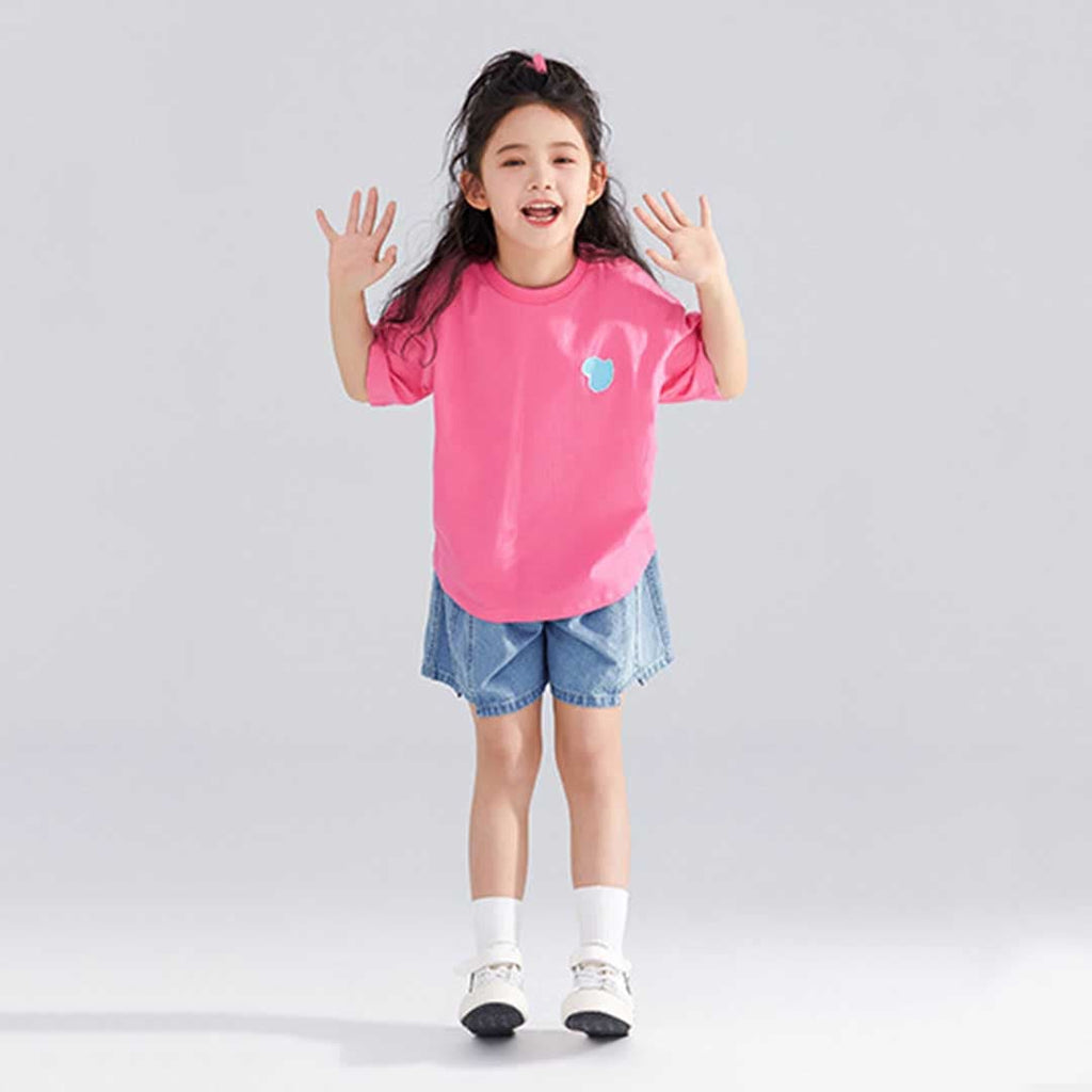 Girls Short Sleeve Print Graphic T-Shirt Tshirts Red 5-6 Y 
