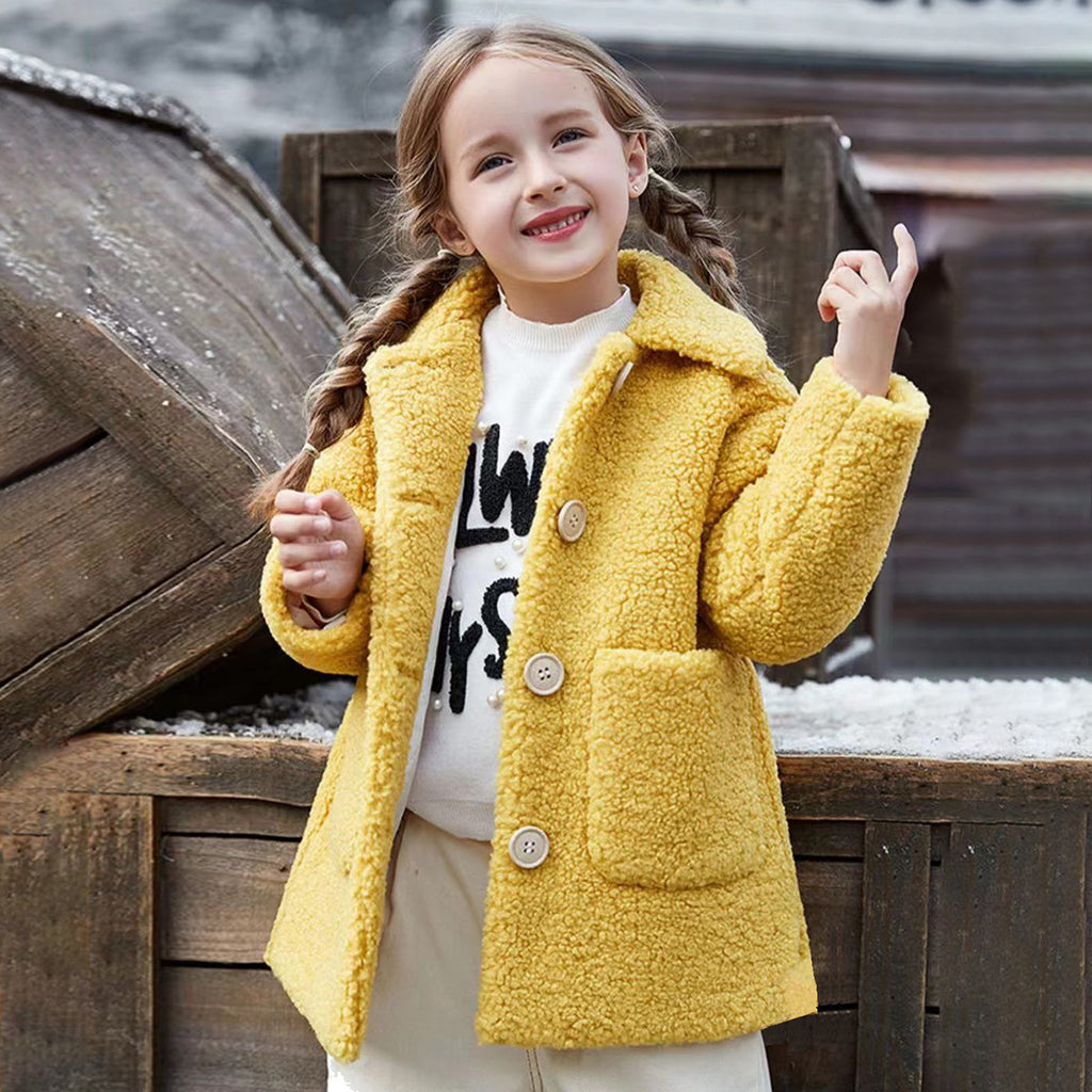 Girls Mustard Spread Collar Tailored Jacket Coats & Jackets Mustard 2-3 Y