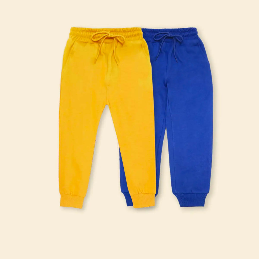 Boys Multicolor Joggers With Elasticated Drawstring Waistband Pack of 2 Trackpants & Joggers Multicolor 1-2 Y